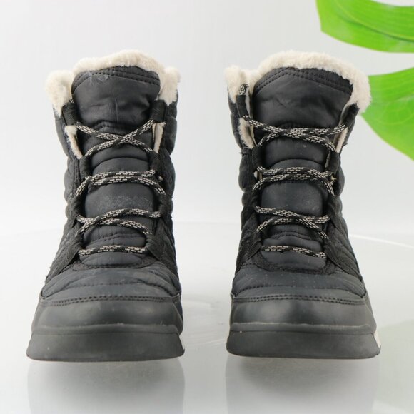 Sorel Women's Whitney II Boot Size 6 Waterproof Short Lace Up Black Nylon Winter - Picture 3 of 12